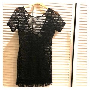 Lace black cover up